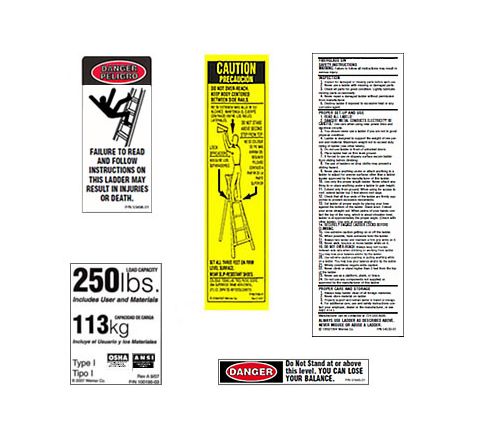 Aluminum Podium Safety Labels