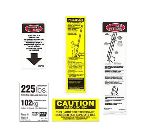 Fiberglass Extension / Straight Ladder Safety Labels