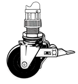 Caster with 2-Way Lock